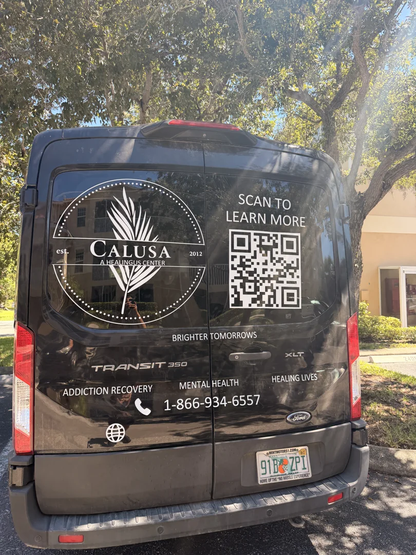 Calusa Recovery: Custom van graphics โ rear view